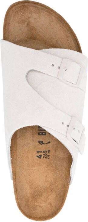 Birkenstock Zürich suede buckled sandals White