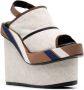 Biyan wedge linen sandals Brown - Thumbnail 2