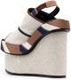 Biyan wedge linen sandals Brown - Thumbnail 3
