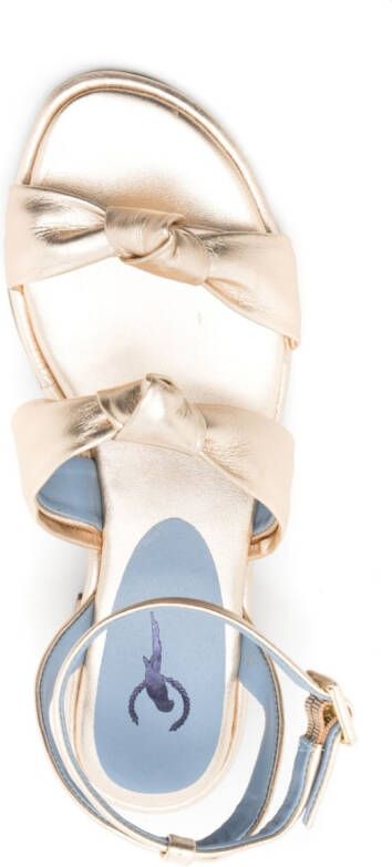 Blue Bird Shoes 40mm metallic knot-detail sandals Gold