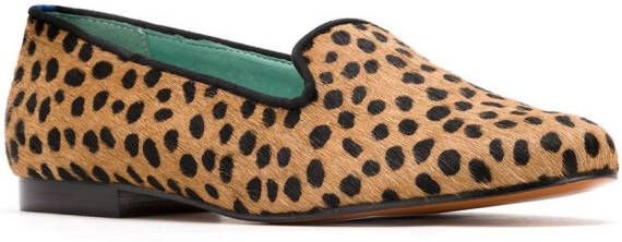 Blue Bird Shoes animal print loafers Neutrals