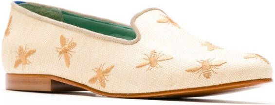 Blue Bird Shoes Bees straw loafers Neutrals