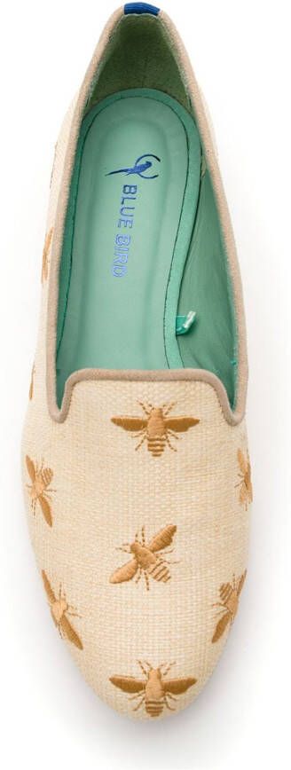 Blue Bird Shoes Bees straw loafers Neutrals