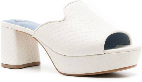 Blue Bird Shoes block-heel leather sandals White