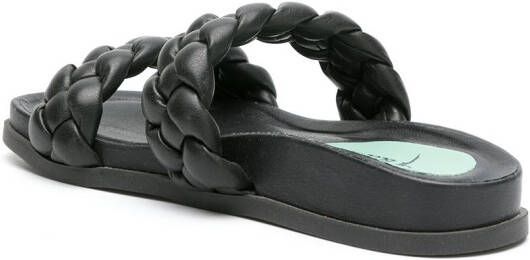 Blue Bird Shoes braided strap flat sandals Black