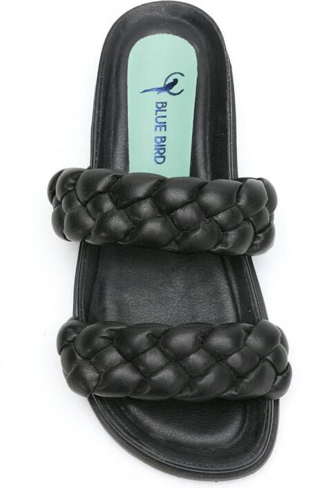 Blue Bird Shoes braided strap flat sandals Black