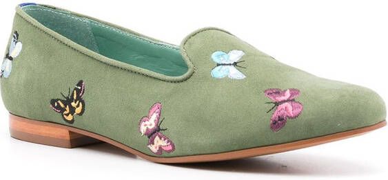 Blue Bird Shoes butterfly-detail loafers Green