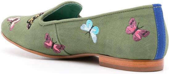 Blue Bird Shoes butterfly-detail loafers Green