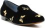 Blue Bird Shoes butterfly-embroidered velvet loafers Black - Thumbnail 2