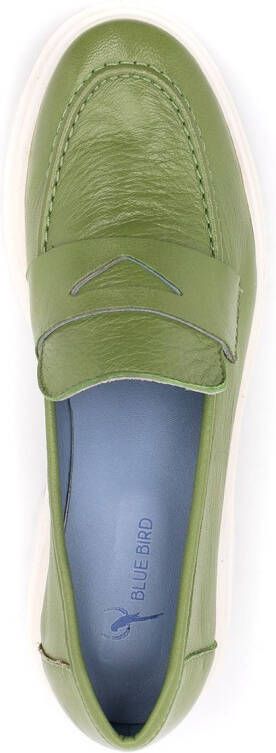 Blue Bird Shoes chunky leather loafers Green
