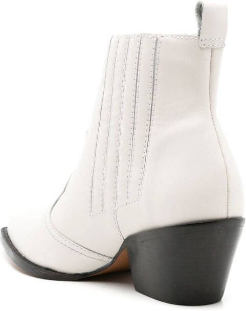 Blue Bird Shoes Country leather ankle boots White