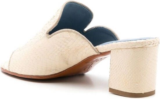 Blue Bird Shoes embossed leather mules Neutrals