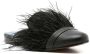 Blue Bird Shoes feather-trim detail slippers Black - Thumbnail 2