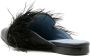 Blue Bird Shoes feather-trim detail slippers Black - Thumbnail 3