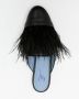 Blue Bird Shoes feather-trim detail slippers Black - Thumbnail 4