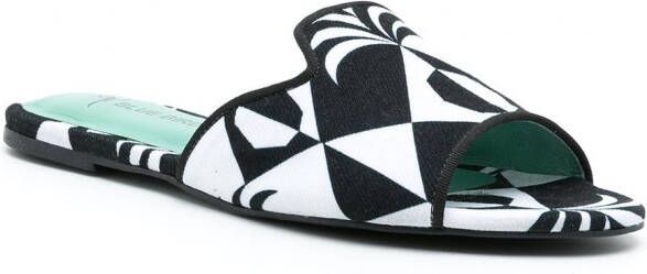 Blue Bird Shoes geometric slip-on shoes Black