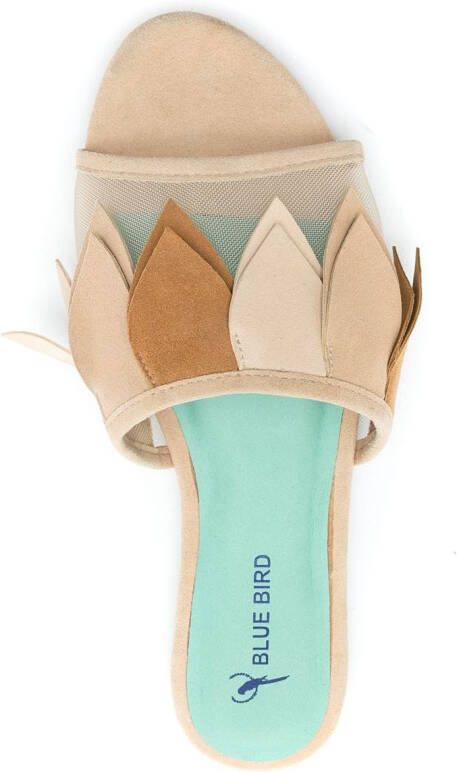 Blue Bird Shoes leaf-detail flat sandals Brown