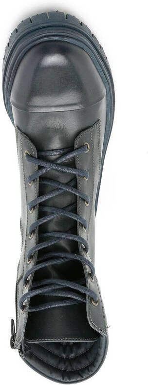 Blue Bird Shoes leather biker boots Black