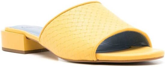 Blue Bird Shoes low block-heel leather sandals Yellow