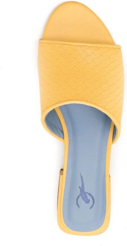 Blue Bird Shoes low block-heel leather sandals Yellow