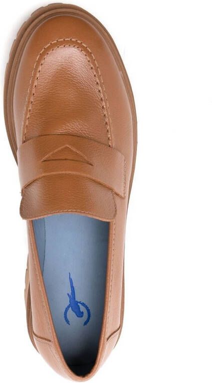 Blue Bird Shoes low-heeled leather loafers Brown