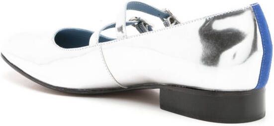 Blue Bird Shoes metallic-finish side-buckle ballerina shoes Silver