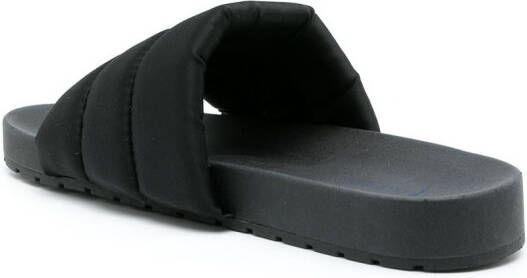 Blue Bird Shoes padded satin sliders Black