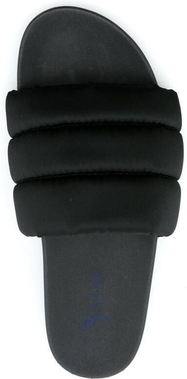 Blue Bird Shoes padded satin sliders Black