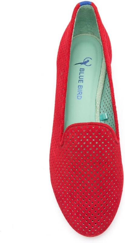 Blue Bird Shoes perforated design loafers Red