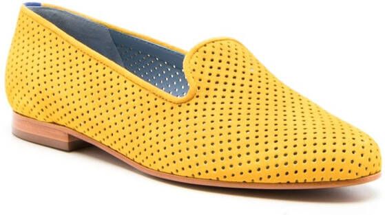 Blue Bird Shoes perforated round-toe loafers Yellow
