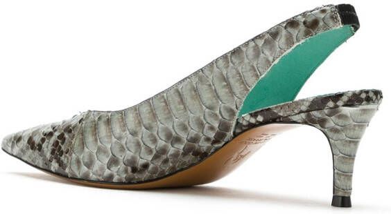 Blue Bird Shoes Python slingback pumps Grey