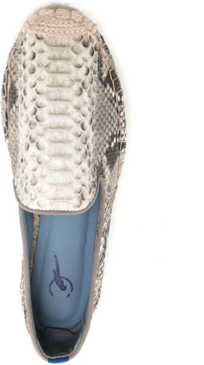 Blue Bird Shoes snakeskin-effect round-toe espadrilles Grey