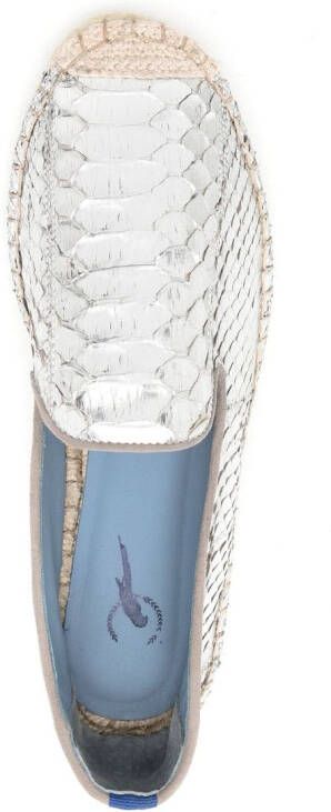Blue Bird Shoes snakeskin-effect round-toe espadrilles Silver