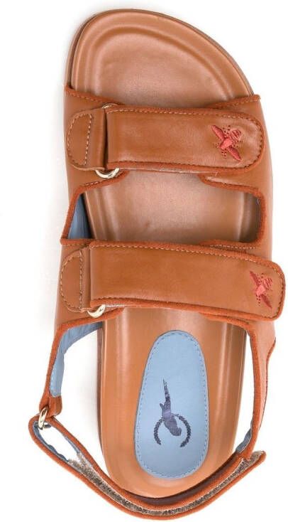 Blue Bird Shoes touch-strap fastening leather sandals Brown