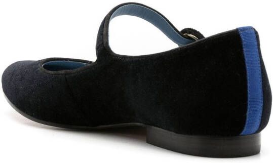 Blue Bird Shoes velvet ballerina flats Black