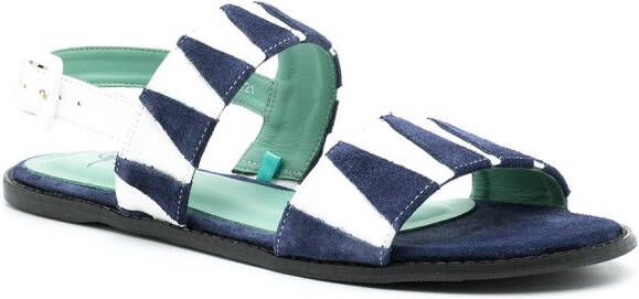 Blue Bird Shoes zig-zag suede slingback sandals