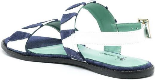 Blue Bird Shoes zig-zag suede slingback sandals