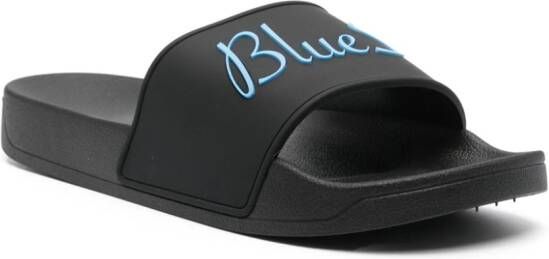 BLUE SKY INN 3D-logo open-toe slides Black