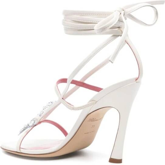 Blumarine 105mm lace-up leather sandals White
