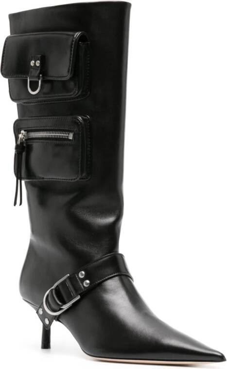 Blumarine 55mm pocket leather boots Black