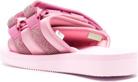 Blumarine logo-patch touch-strap sandals Pink