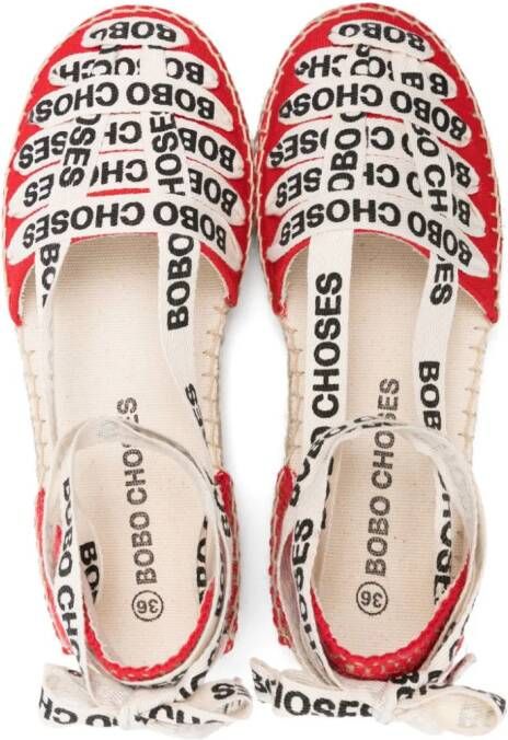 Bobo Choses logo-print laces espadrilles Red
