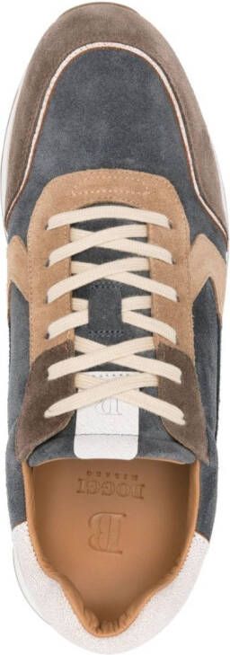 Boggi Milano logo-patch leather sneakers Blue