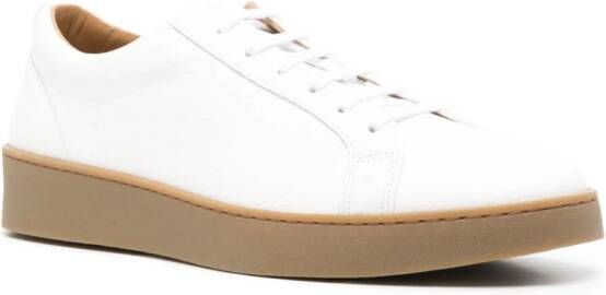 Boggi Milano pebbled-texture leather trainers White