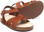 Bonpoint buckle-fastening crossover-strap sandals Brown - Thumbnail 2