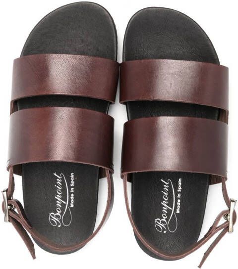 Bonpoint double-strap slingback sandals Brown