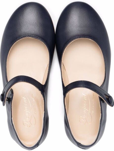 Bonpoint Ella leather ballerina shoes Blue