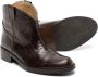 Bonpoint embossed crocodile-effect leather boots Brown - Thumbnail 1