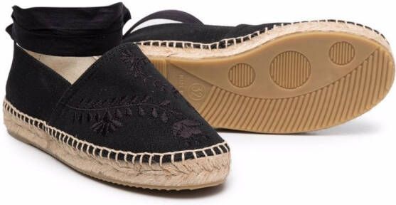 Bonpoint embroidered espadrille sandals Black