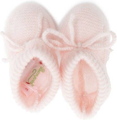 Bonpoint front-tie cashmere slippers Pink
